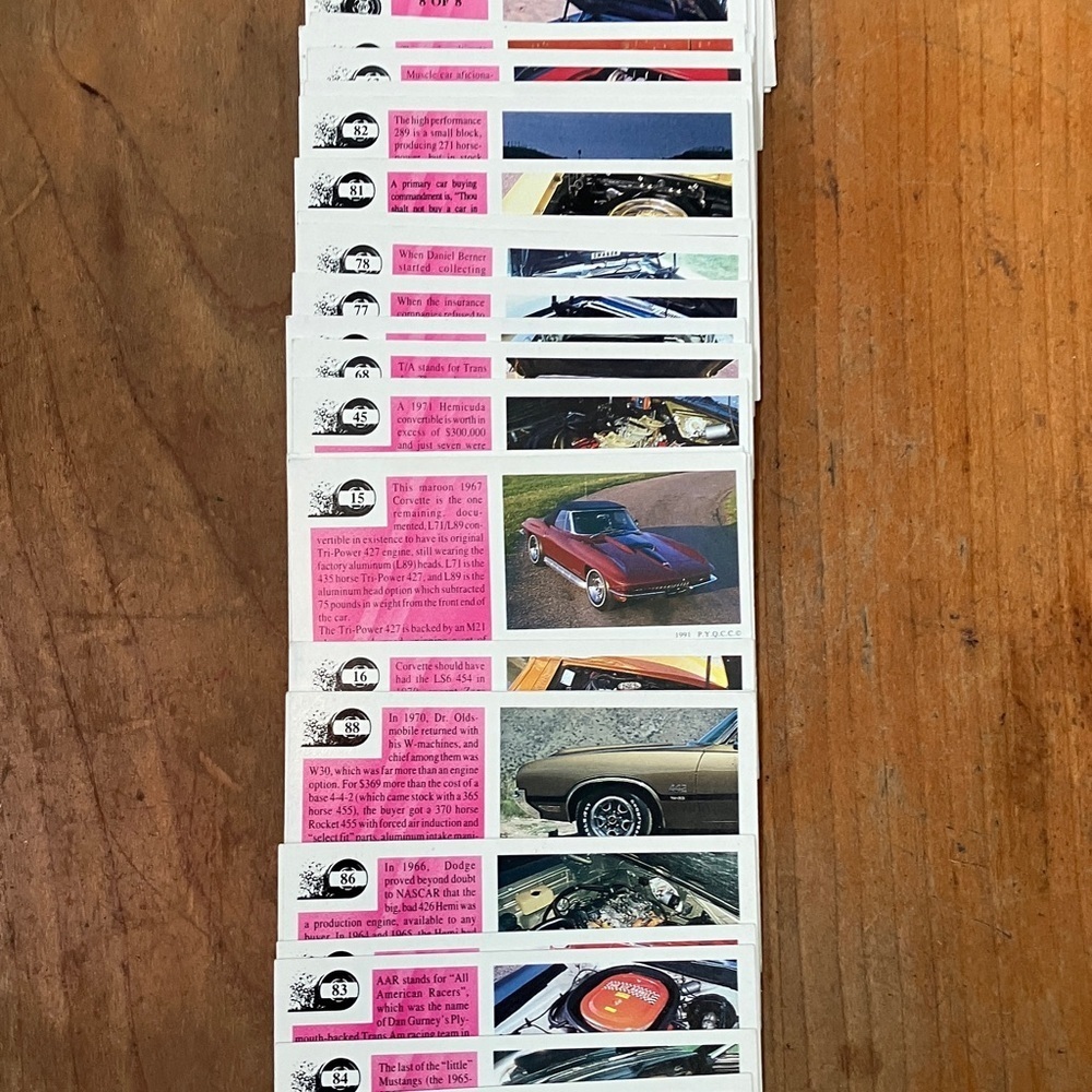Vintage Muscle Cards Car Trading Cards Collection, set of 84 plus 3 - Picture 16 of 16